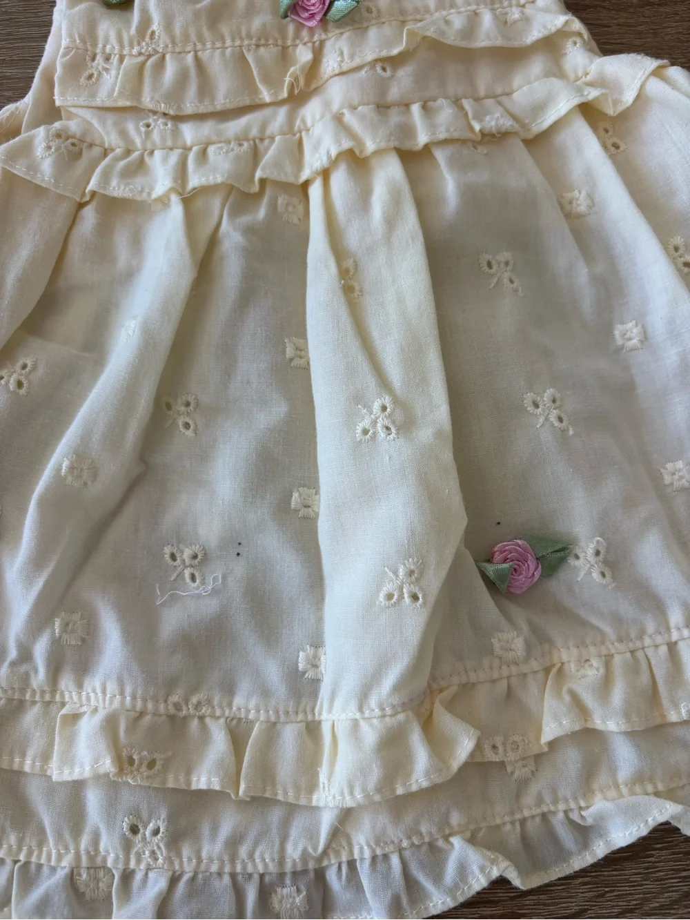 vintage Teddy Boom yellow eyelet dress and bloomers size 0-3 months